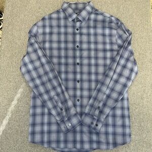 Express Long Sleeve Shirt Men's Large Classic Performance Blue Plaid
